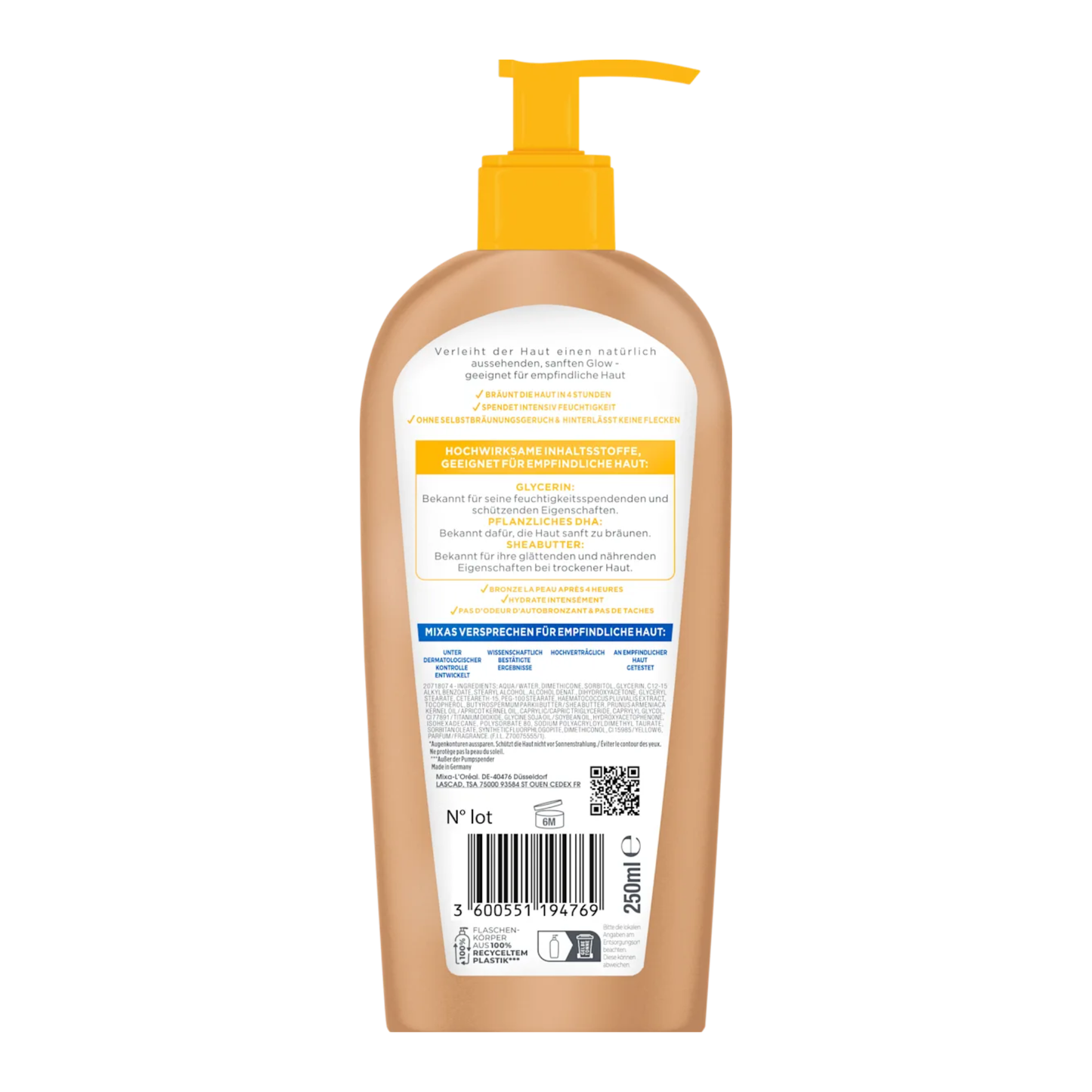 Mixa Bodylotion Bright & Bronze, 250 ml Londynshop