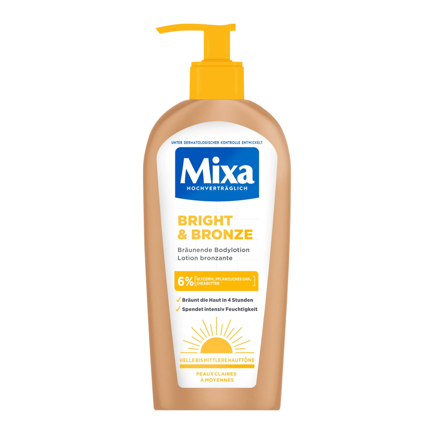 Mixa Bodylotion Bright & Bronze, 250 ml