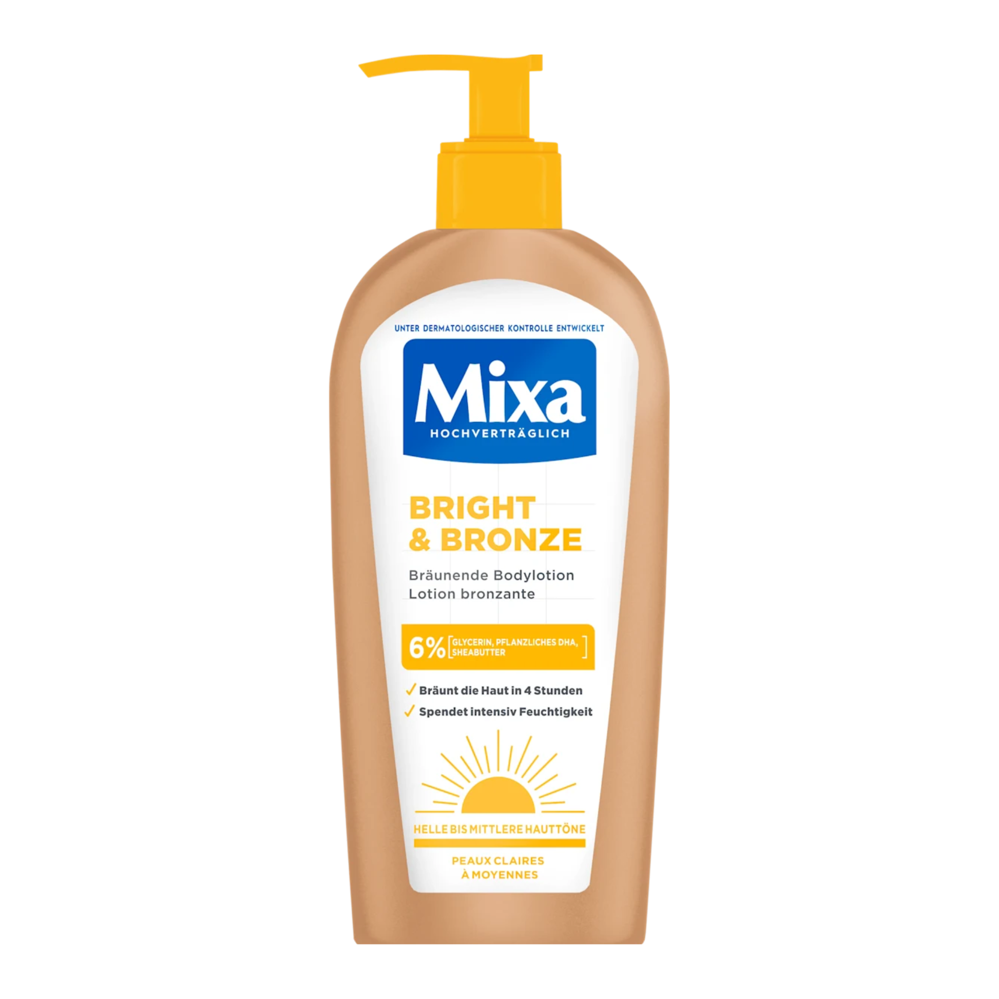 Mixa Bodylotion Bright & Bronze, 250 ml