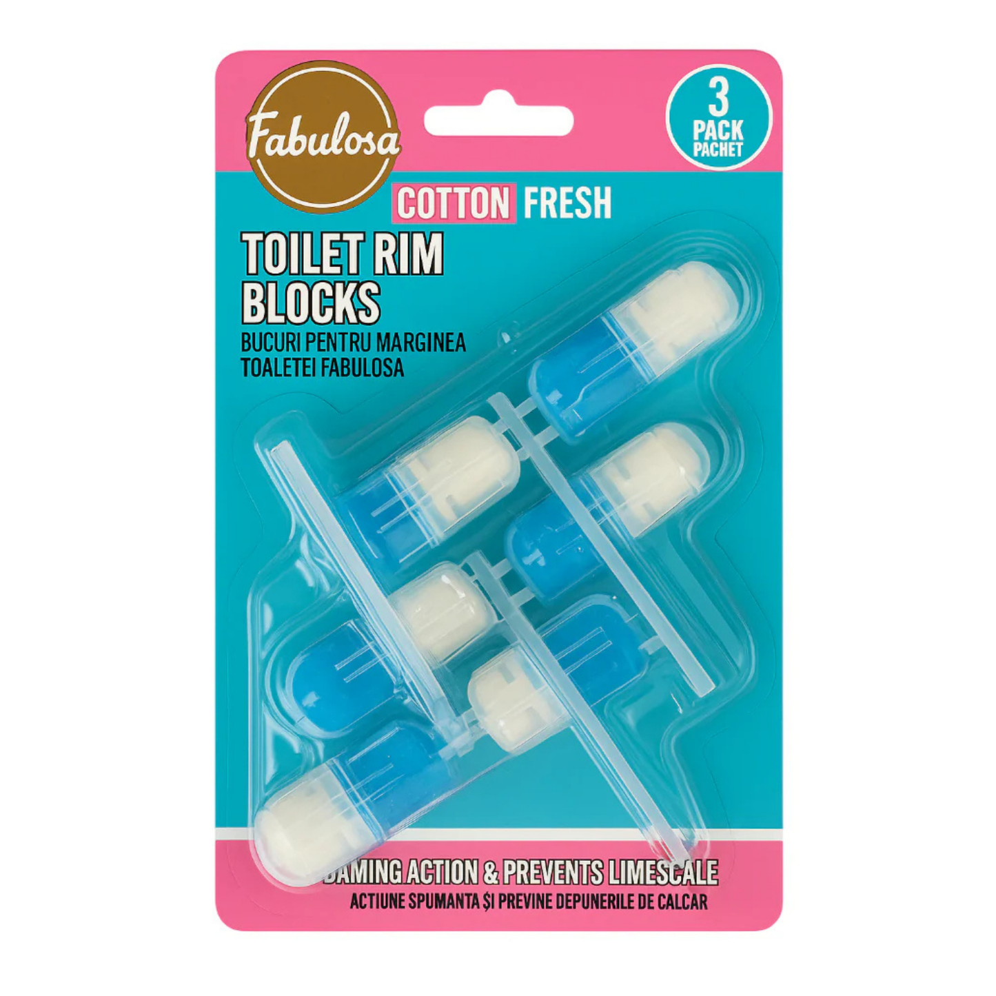 Fabulosa Toilet Rim Blocks – Cotton Fresh (3-pack)