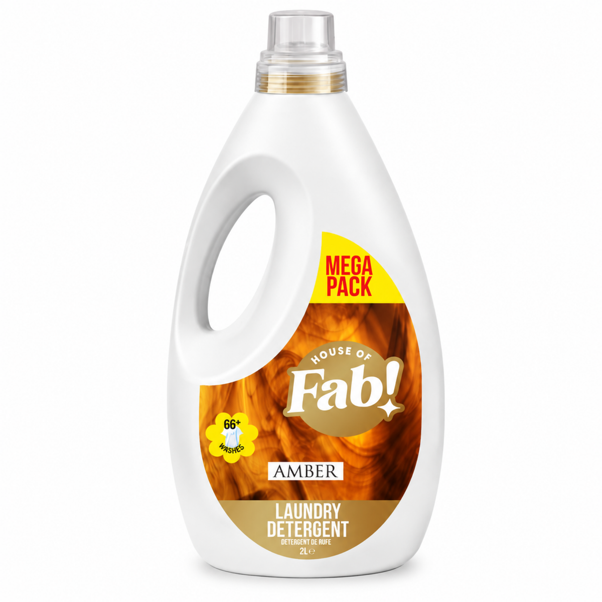 House Of Fab Wasmiddel White & Colour Amber – Mega Pack 2L (66 Wasbeurten)