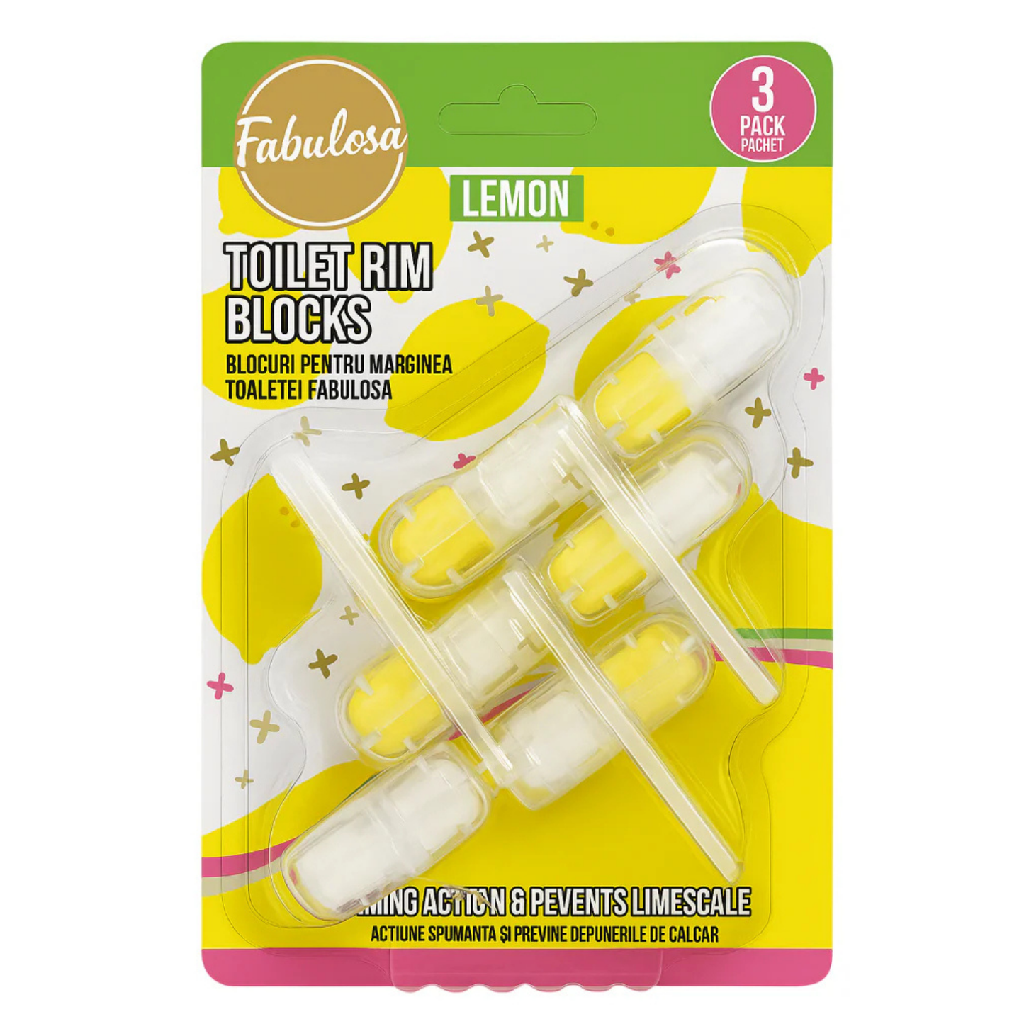 Fabulosa Toilet Rim Blocks – Lemon (3-pack)