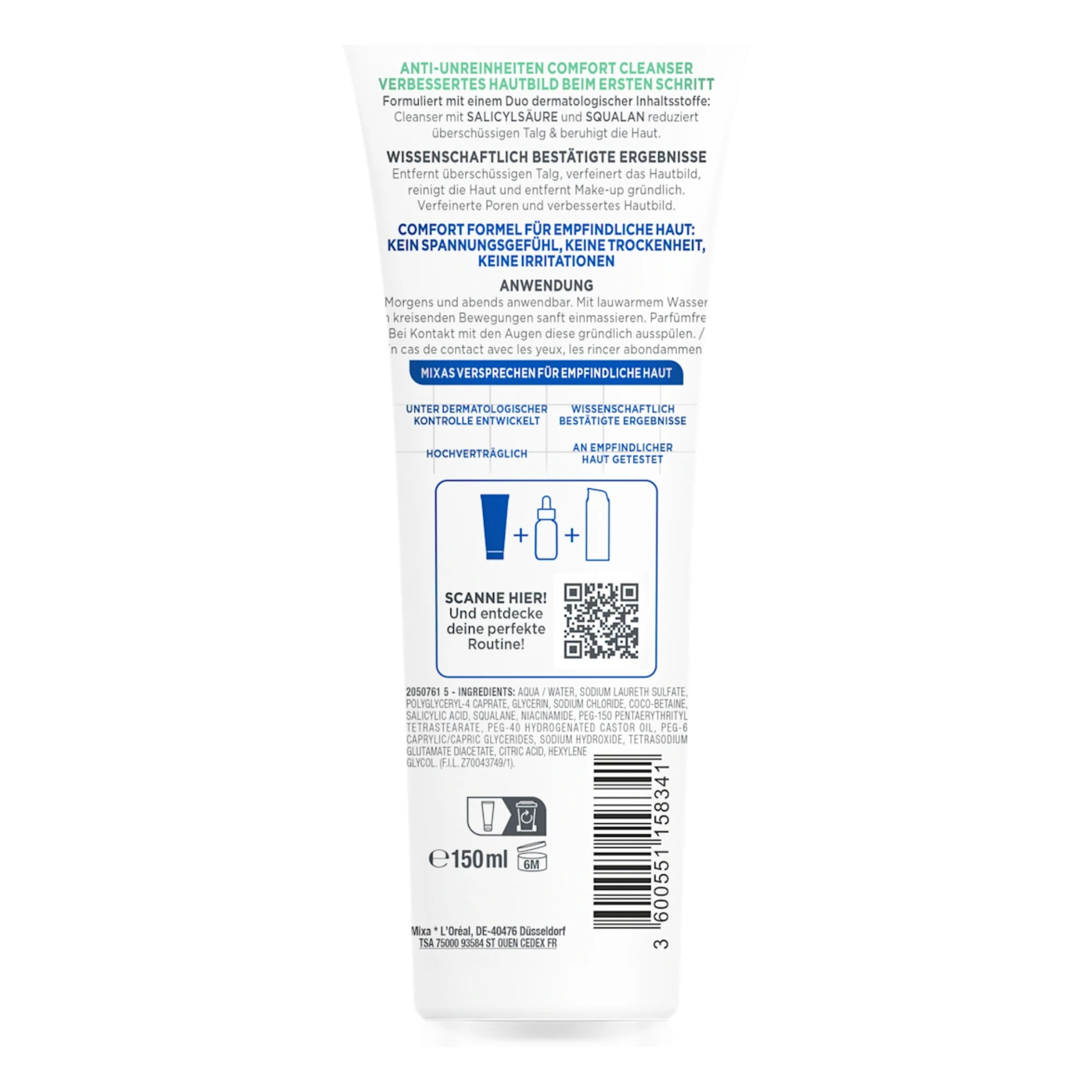 Mixa Anti-Blemish Cleanser, 150 ml Londynshop