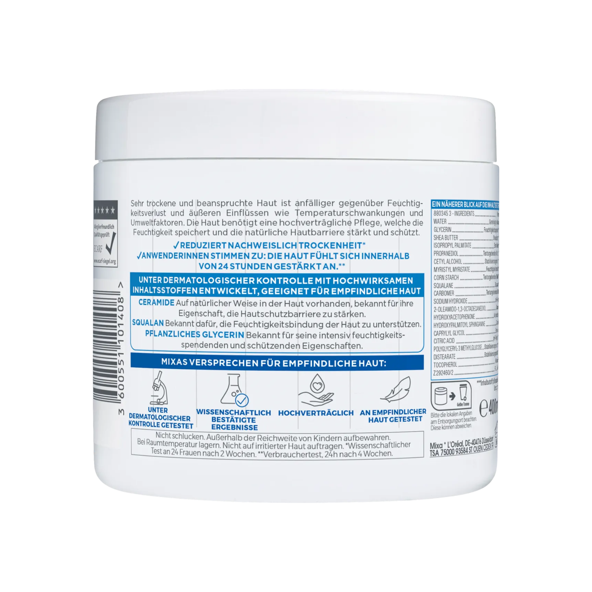 Mixa Ceramide Protect Hydraterende Crème 400 ml Londynshop