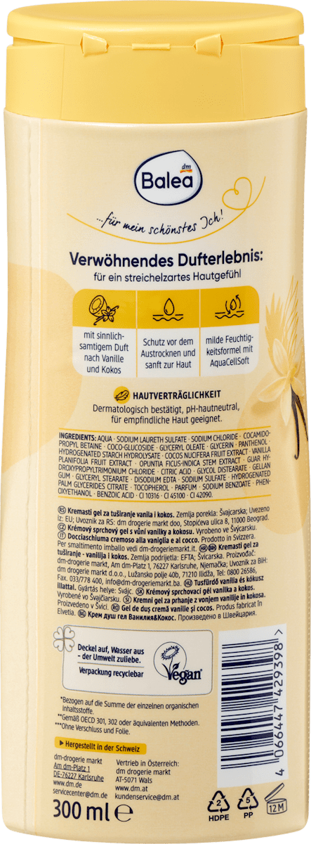 Balea Vanille & Kokos Douchegel 300 ml Londynshop