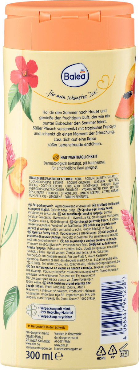 Balea Pretty Peach Douchegel 300 ml Londynshop