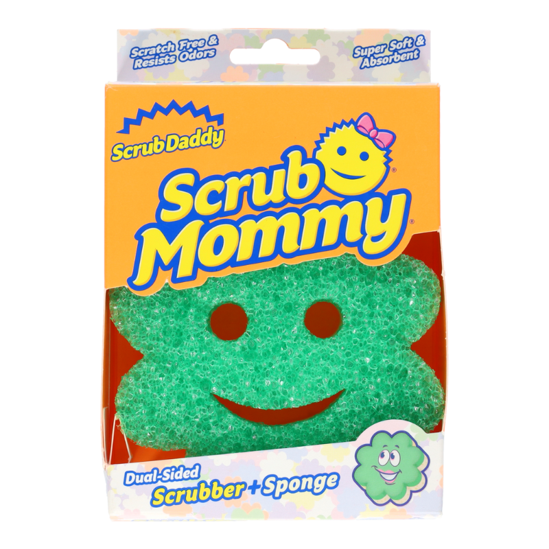 scrub mommy green flower